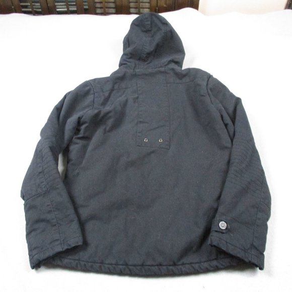 G Star Raw Jacket Boys XL Black Hooded Canvas Military Inspired Lined Utility - Picture 11 of 11